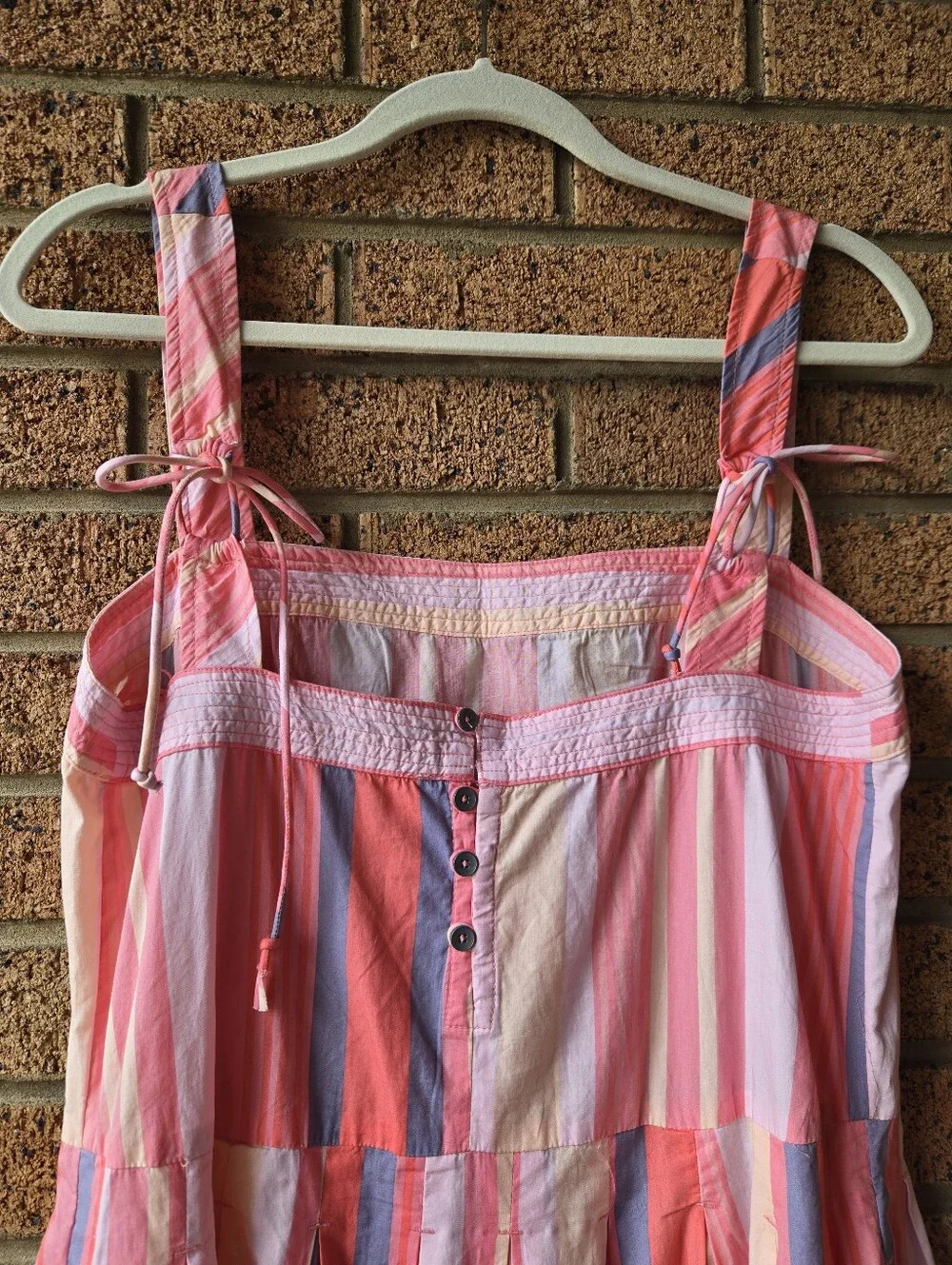 Free People Strawberry Combo Pink Stripe Sundress Size Medium NWT 🌸